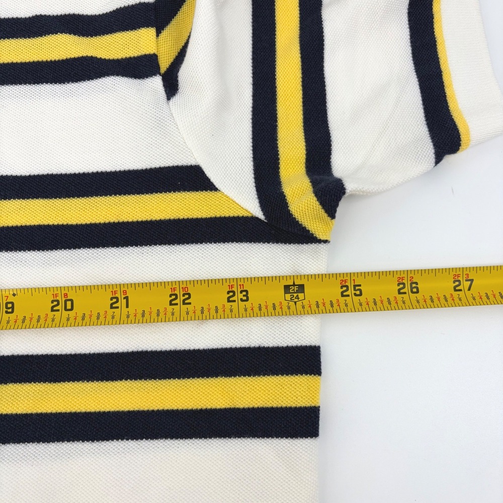 Polo Ralph Lauren Polo Shirt Striped White Black Yellow Preppy XL Rugby Nautical - Picture 6 of 7